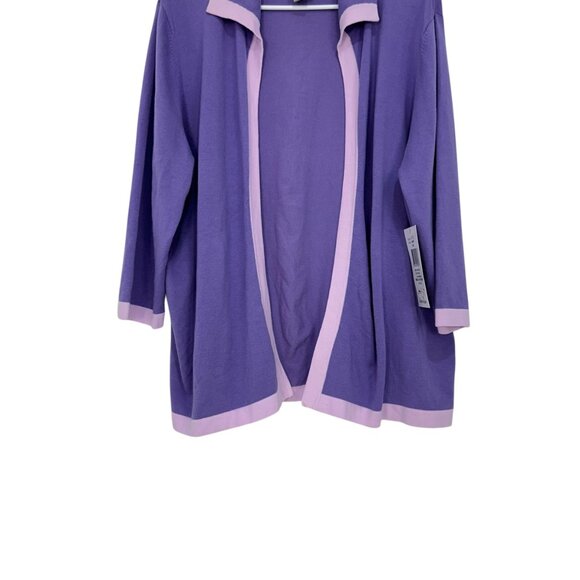 Designers Originals Women Purple Open Front Cardigan Size XL Soft/Strech Fabric - Picture 10 of 11